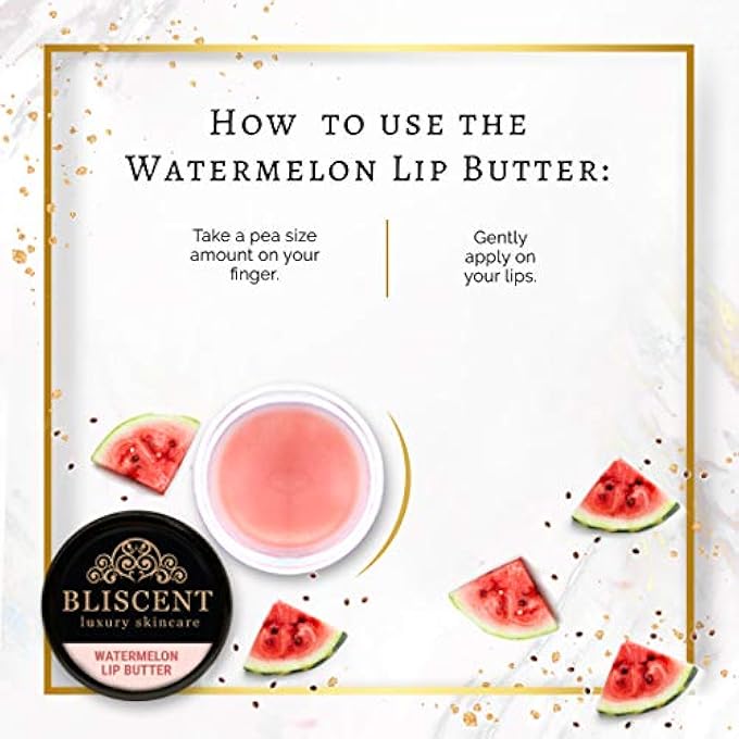 BLISCENT BEAUTY SKINCARE WATERMELON LIP BUTTER BALM | ORGANIC BEESWAX, SHEA BUTTER, WATERMELON | SOFTENS & NOURISHES DRY CHAPPED LIPS | SOFT SUPPLE LIPS | MEN & WOMEN-5 GRAMS - Image 3